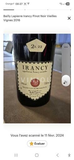 Burgundija Irancy Bailly Lapierre Vieilles Vignes 2022