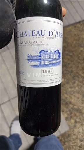 Bordeaux Margaux Château Arsac 1997