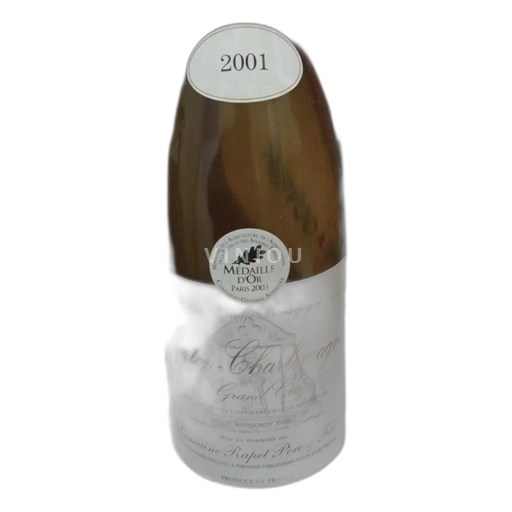 Vin Blanc sec Grand cru médaille or Paris 2003 Domaine Rapet Père et Fils 2001 France Bourgogne Corton-charlemagne AOC