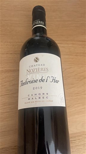 South West Cahors Château Nozières Ambroise de l'Her 2019
