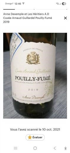 Loire-dalen Pouilly-fumé Anne Dexemple et Les Héritiers A.D Arnaud Guillardel 2019