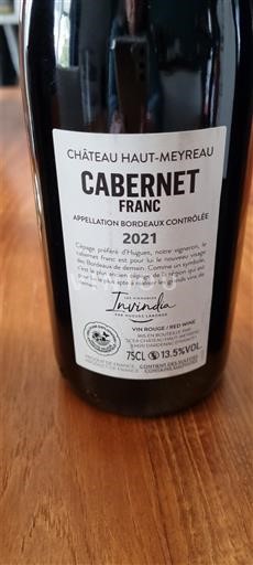 Bordeaux Château Haut-Meyreau Cabernet Franc 2021
