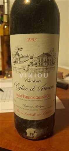 Bordeaux Saint-Émilion Grand Cru Grand Cru Château L'Église Armens 1992