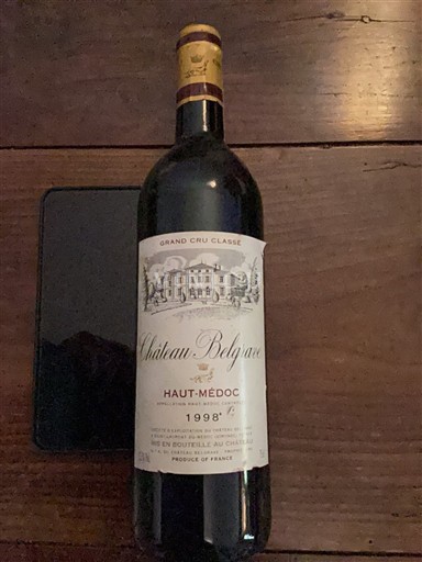 Bordeaux Haut-Médoc Grand Cru Château Belgrave 1998