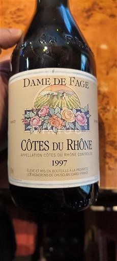 Valea Ronului Côtes-du-Rhône Dame de Fage 1997