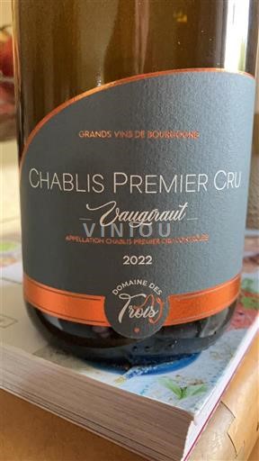Burgundy Chablis Premier Cru Domaine Des Trois V Vaugrault 2022
