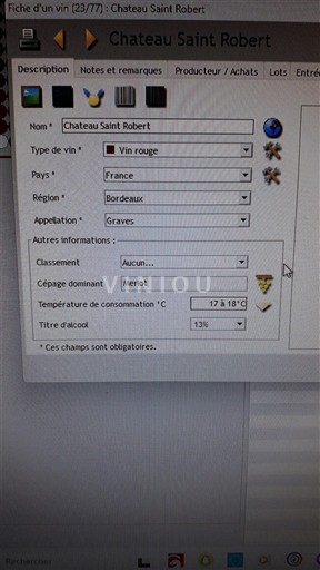 Burdeos Graves Château Saint Robert 1995