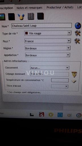 Bordeaux Château Saint Loup 2000