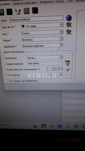 Bordeaux Bordeaux supérieur Château Rambaud 2001