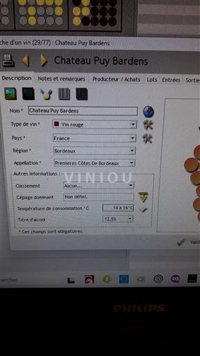 Bordeaux Premières-côtes-de-bordeaux Château Puy Bardens 2001