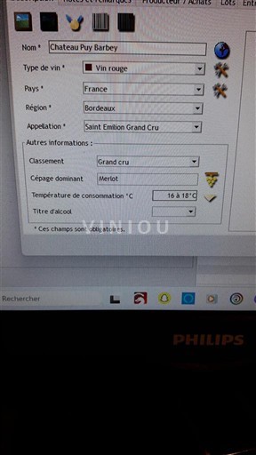 Bordeaux Saint-Émilion Grand Cru Grand Cru Château Puy Barbey 2008