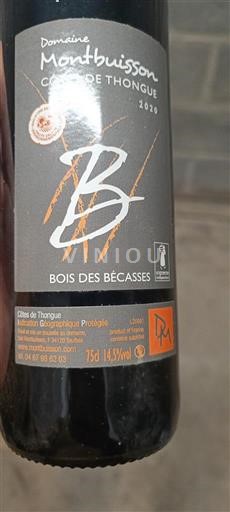 Languedoc ja Roussillon Côtes de Thongue Domaine Montbuisson Bois des Bécasses 2020