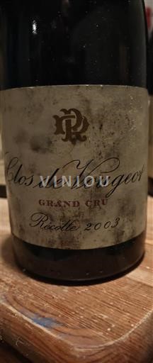 Bourgogne Clos-de-vougeot Grand Cru Marc Rougeot-Dupin 2003