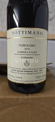 Piemonte Barbera d'Alba Sottimano Pairolero 2018