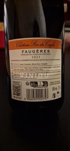 Langvedok Faugères Château Roc de Cazelle 2023