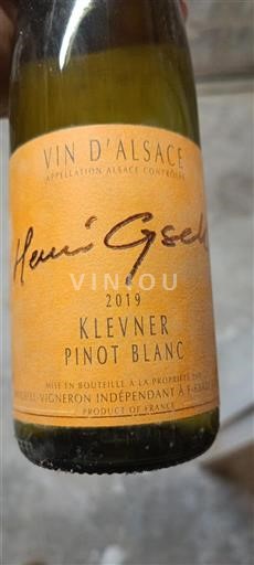 Alsace Pinot blanc Henri Gsell Klevner Pinot Blanc 2019