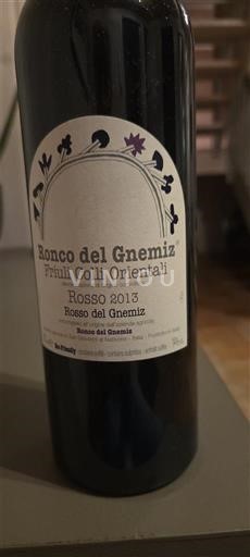 Friuli-Venezia Giulia Đồi phía đông Friuli Ronco del Gnemiz Rosso del Gnemiz 2013