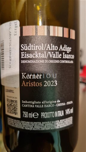 Vêneto Valdadige Cantina Valle Isarco Aristos 2023