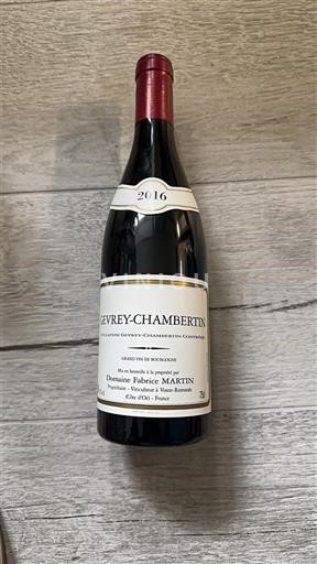 Bourgondië Gevrey-Chambertin Grand Cru Domaine Fabrice MARTIN GEVREY-CHAMBERTIN 2016