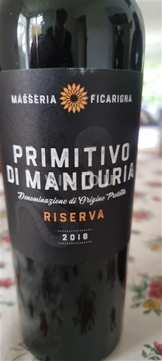 Puglia Primitivo di Manduria Masseria Ficarigna Riserva 2018