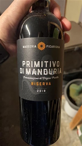 Pouilles Primitivo di Manduria Masseria Ficarigna Riserva 2018