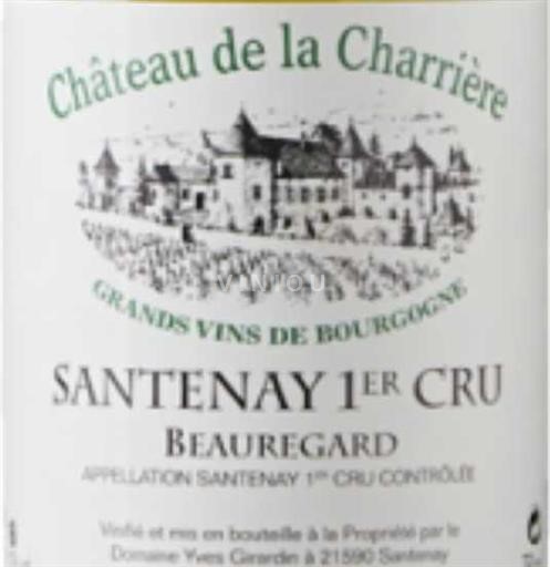 Borgoña Santenay Premier Cru Château La Charrière Beauregard 2023