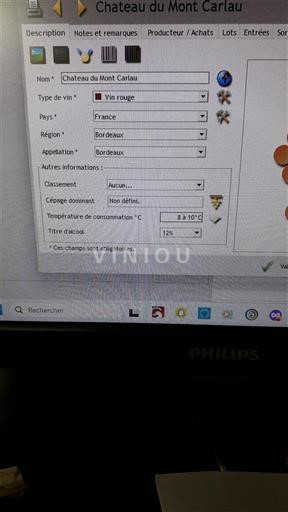 Bordeaux Château Mont Carlau 1990