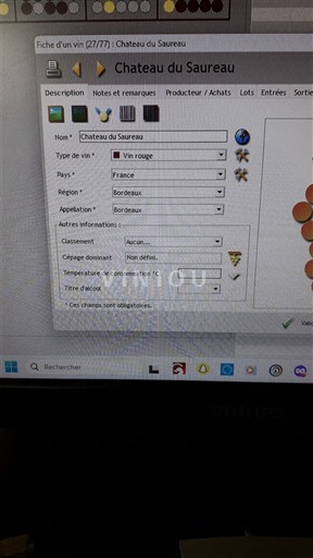 Bordeaux Château Saureau 1989