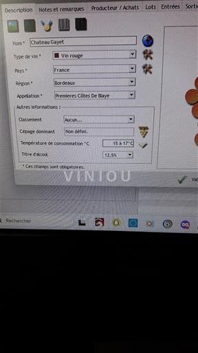 Bordeaux Côtes-de-Blaye Château Gayet 2000