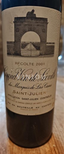Bordeaux Saint-Julien Grand Cru Château Léoville Las Cases Grand Vin de Léoville du Marquis de Las Cases 2001