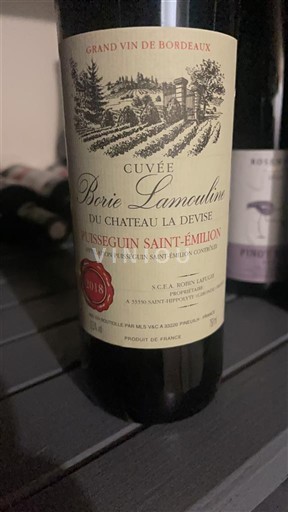 Bordeaux Puisseguin-saint-émilion Château La Devise Borie Lamoulin 2018