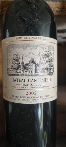 Bordeaux Haut-Médoc Grand Cru Château Cantemerle 2002