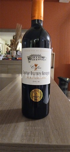 Bordeaux Saint-Émilion Château Billeron Bouquey 2016