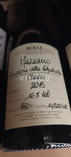 Veneto Non specificato Masi Mazzano 2015