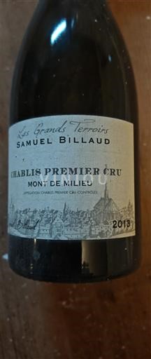 Burgundy Chablis Premier Cru Samuel Billaud Mont de Milieu 2013