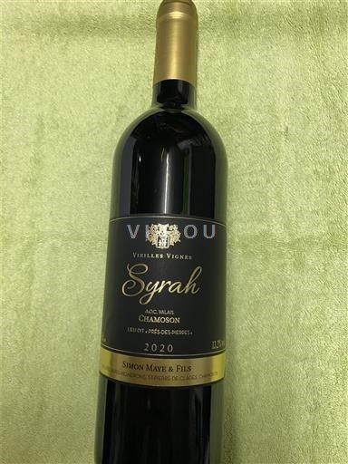 Valais Syrah of Valais Simon Maye & Fils Vieilles Vignes 2020