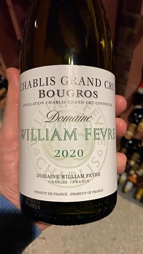 Rượu vang Blanc sec Bougros Domaine William Fèvre 2020 Pháp Bourgogne Chablis AOC Grand Cru