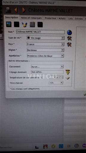 Bordeaux Blaye Château Mayne Vallet 2008