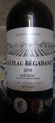 Bordeaux Médoc Cru Bourgeois Château Bégadanet 2018