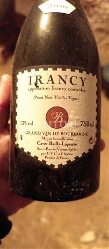 Bourgogne Irancy Caves Bailly-Lapierre Pinot Noir Vieilles Vignes 2010