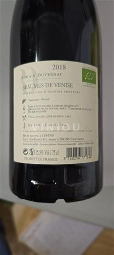 Vallée du Rhône Beaumes de Venise Romain Duvernay 2018