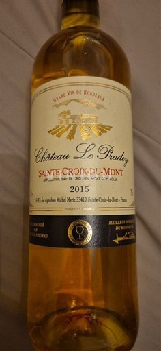 Bordeaux Sainte-Croix-Du-Mont Château Le Pradey 2015