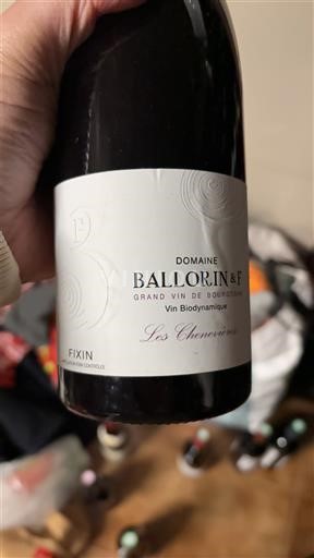Burgundy Fixin Domaine Ballorin & F Les Chenevières 2018