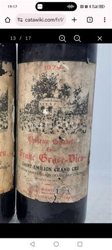 Bordeaux Saint-Émilion Grand Cru Château Gadet Franc Grâce-Dieu 1979