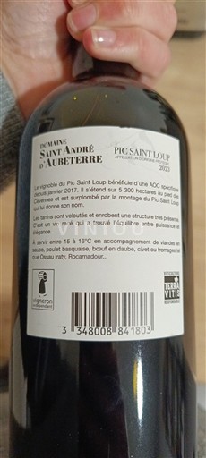 Languedoc Pic-saint-loup Domaine Saint André Aubeterre 2022