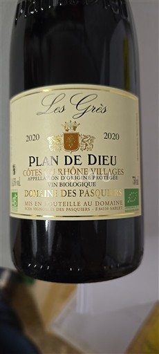 Rhônedalen Ospecificerad Domaine Des Pasquiers Les Grès 2020