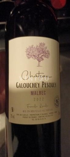 Bordeaux Château Galouchey Pesquey Malbec 2022