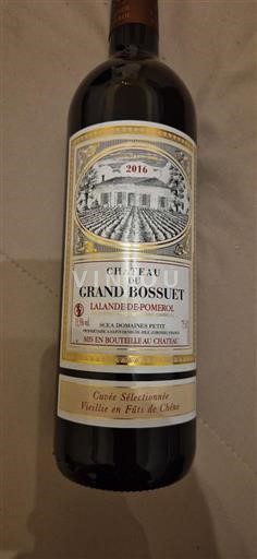 Bordeaux Lalande-de-pomerol Château Grand Bossuet Sélectionnée Vieillie en Fûts de Chêne 2016