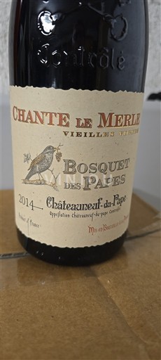 Thung lũng Rhône Châteauneuf-du-pape Bosquet des Papes Chante le Merle Vieilles Vignes 2014