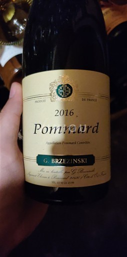 Burgundy Pommard G. Brzezinski 2016